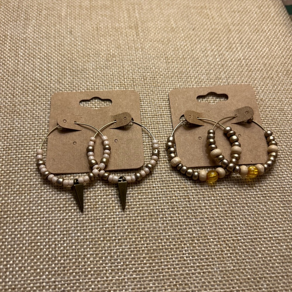Elegant Beaded Hoop Earrings